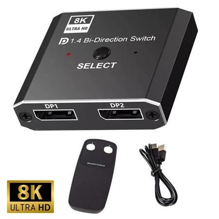 Alfais 4284 8K DisplayPort Kumandalı Çift Yönlü Çoklayıcı Switch Splitter