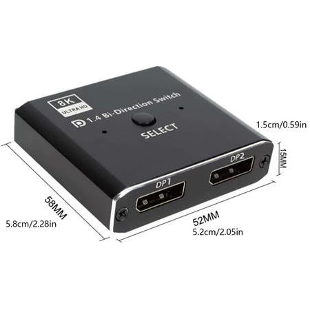 Alfais 4284 8K DisplayPort Kumandalı Çift Yönlü Çoklayıcı Switch Splitter