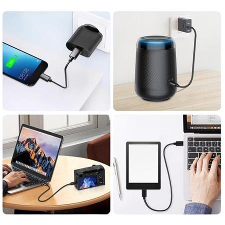 Alfais 4244 Type-C to Micro USB Çevirici Dönüştürücü Kablo 80 cm