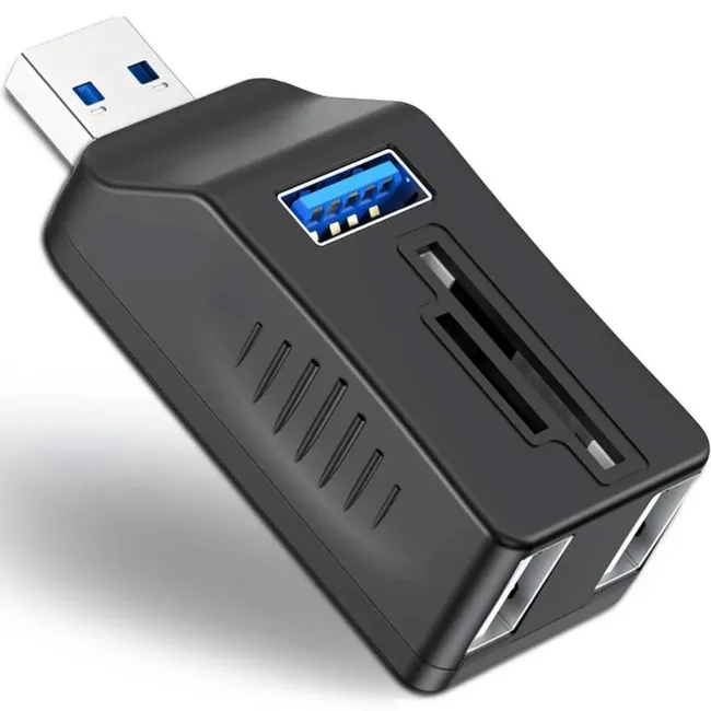 Alfais 6080 Usb 3.0 Hub 5 Port Çoklayıcı SD TF Micro SD MMC Kart Okuyucu Splitter Çevirici