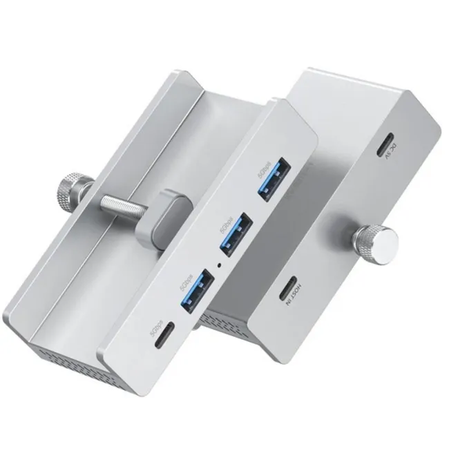 Alfais 6081 Hub 4 Port Çoklayıcı Usb 3.0 Type C 5Gbps Veri Aktarım Güç Destekli Dock Çoğaltıcı