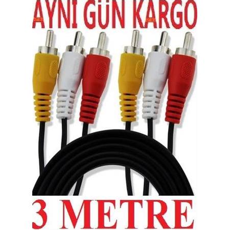 Alfais 5007 3Rca To 3 Rca Ses Görüntü Tos Scart Kablosu 3 Metre