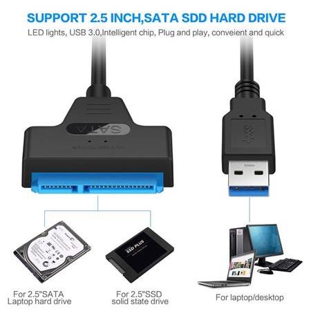 Alfais 4469 Usb 3.0 Yüksek Hızlı 2.5 Inç Sata Ssd Ve Hdd Harddisk Kablosu