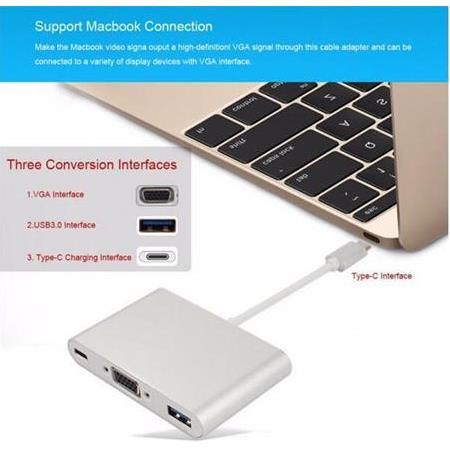 Alfais 4961 Usb 3.1 Type C To Vga Usb 3.0 Çevirici Dönüştürücü Adaptör Kablosu