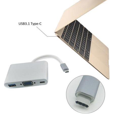 Alfais 4961 Usb 3.1 Type C To Vga Usb 3.0 Çevirici Dönüştürücü Adaptör Kablosu