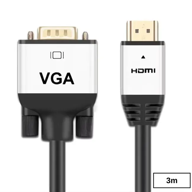 Alfais 6007 HDMI To VGA Görüntü Çevirici Dönüştürücü Adaptör Monitör Kablosu 3m