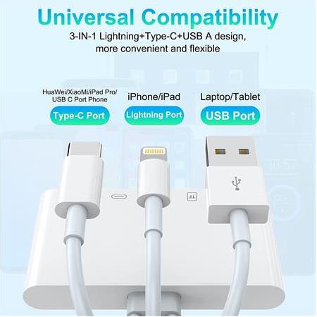 Alfais 4702 USB 3.0 Type-C Lightning To Sd, Tf Otg Kart Okuyucu Çevirici Dönüştürücü Adaptör 5in1