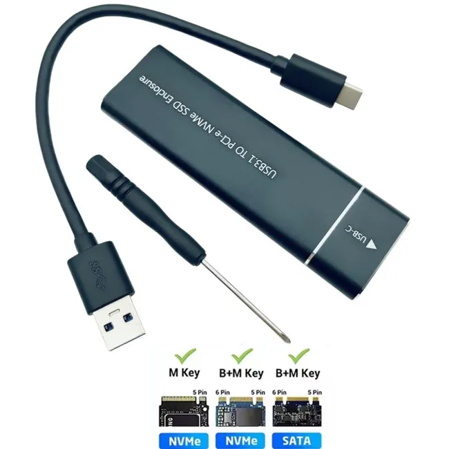 Alfais 4766 Usb 3.1 Type C To Pci-e Express Nvme Ssd M.2 M-Key Hard Disk Kutusu