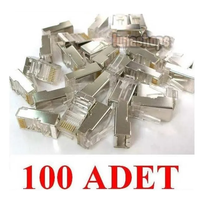 Alfais 4221 Metal RJ45 Cat5 Jack Konnektör Uç Lan Ethernet 100 Adet Adsl Network Cak Jak Demir