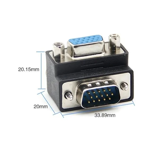 Alfais 4061 Vga Dirsek 90 Derece Köşe Adaptörü Monitör Görüntü Kablo Ucu Çevirici
