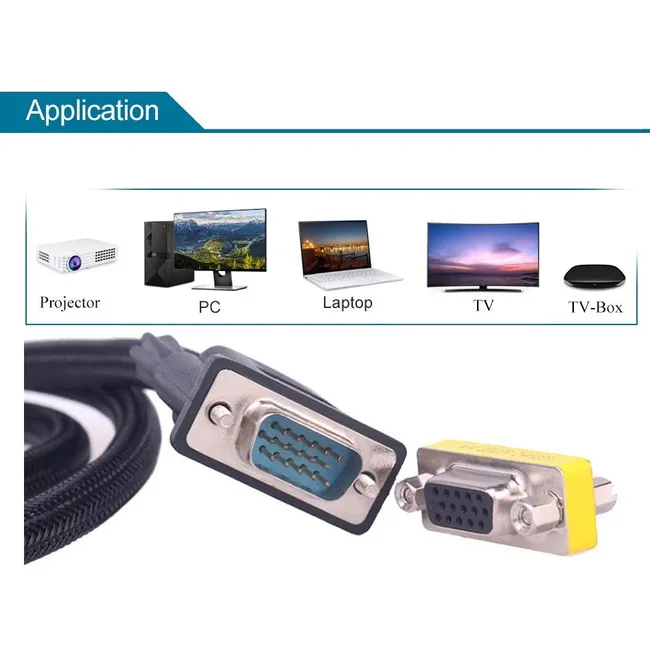Alfais 5222 Vga Dişi Erkek 15 Pin Çevirici Dönüştürücü Adaptör Konnektörü