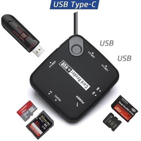 Alfais 5125 Type C Usb 3.1 Hub Kart Okuyucu Micro Sd Tf Ms M2 Çevirici Dönüştürücü