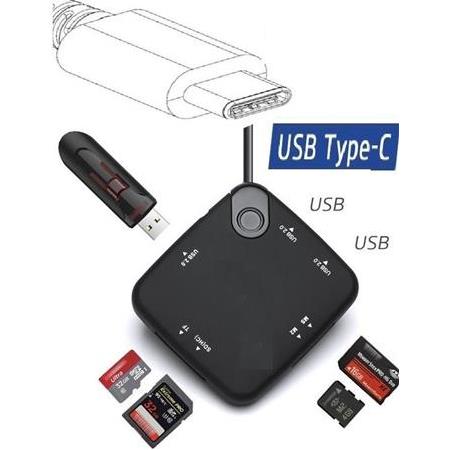 Alfais 5125 Type C Usb 3.1 Hub Kart Okuyucu Micro Sd Tf Ms M2 Çevirici Dönüştürücü