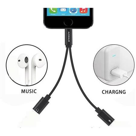 Alfais 4313 Lightning Kulaklık Şarj Çoklayıcı Çevirici Dönüştürücü Adaptör (iphone 7 8 X 11 Plus)