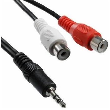 Alfais 4227 3.5mm Stereo Erkek Dişi 2Rca Tos Ses Kablo Çevirici Adaptör