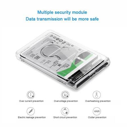 Alfais 4266 2.5" USB 3.0 Harici SSD Harddisk Şeffaf Taşınabilir HDD Kutusu Sata