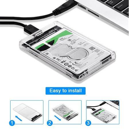 Alfais 4266 2.5" USB 3.0 Harici SSD Harddisk Şeffaf Taşınabilir HDD Kutusu Sata