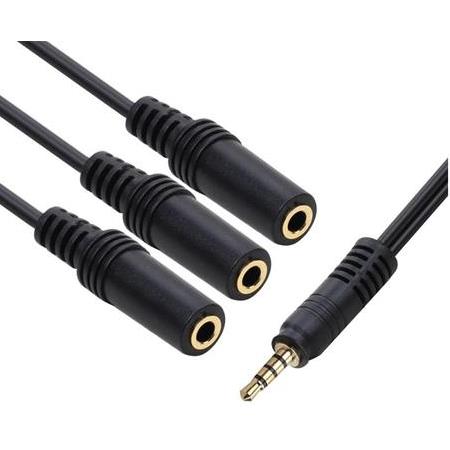 Alfais 4300 Kulaklık Mikrofon Çoklayıcı 3 Port 3.5mm Splitter Çevirici Dönüştürücü Adaptör