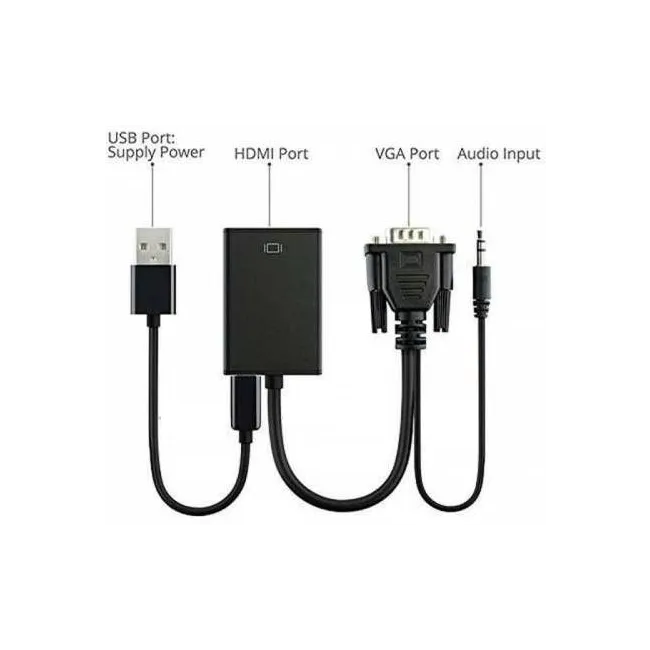 Alfais 4310 Vga To Hdmi Çevirici Dönüştürücü Adaptör Kablosu