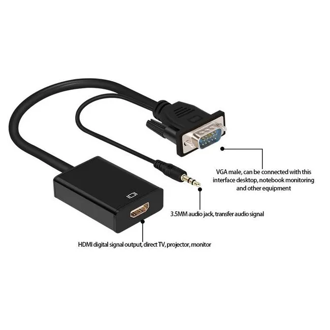 Alfais 4310 Vga To Hdmi Çevirici Dönüştürücü Adaptör Kablosu