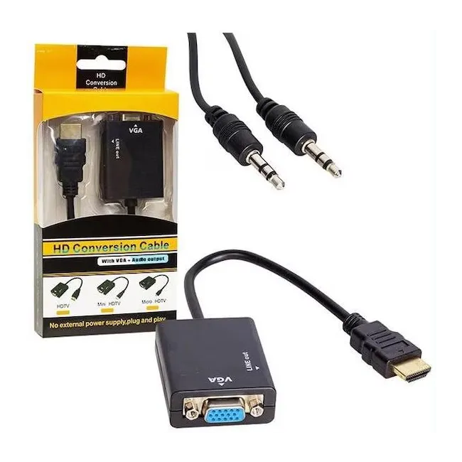 Alfais 4289 Hdmi To Vga Ses Destekli Monitör Dönüştürücü Kablo Çevirici Adaptör