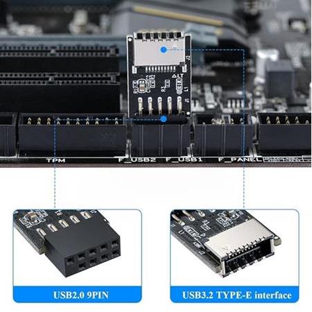 Alfais 4936  Usb 2.0 9 Pin - Type-E Anakart Çevirici Dönüştürücü Adaptör