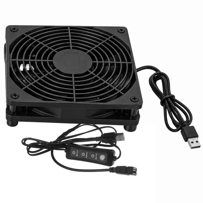 Alfais 6035 USB Soğutucu Fan Laptop Modem Konsol Altı Hız Ayarlı 120mm 5V 3 Kademe ON OFF Kontrol
