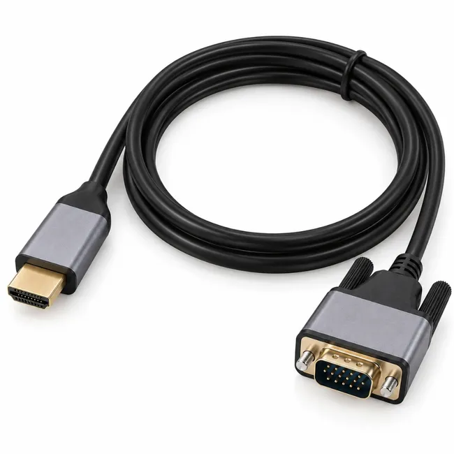 Alfais 6101 HDMI To VGA Görüntü Çevirici Dönüştürücü Adaptör Monitör Uydu Tv Kablosu 1.8m
