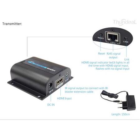 Alfais 4328 Rj45 Hdmi Ekleme Extender Uzatıcı Cat5 6 60 Metre