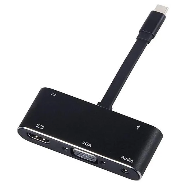 Alfais 4348 USB 3.1 Type C To Hdmi VGA 3.5mm USB 3.0 Çevirici Dönüştürücü Adaptör