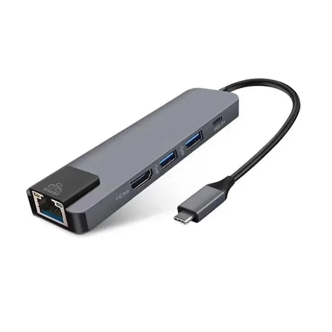 Alfais 4332 USB 3.1 Type C To Hdmi 2xusb 3.0 Gigabit Ethernet Çevirici Dönüştürücü Adaptör