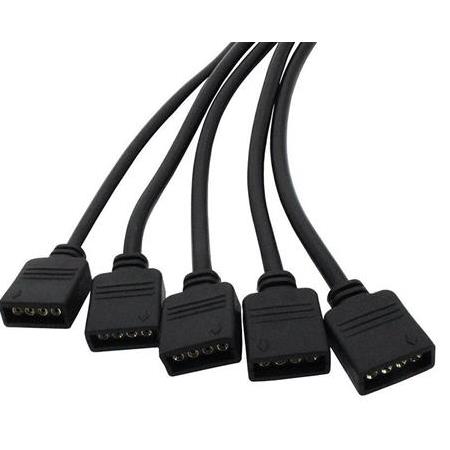 Alfais 4377 RGB Şerit 4 Pin LED Çoklayıcı Splitter Tek Kumanda 5 Çıkış