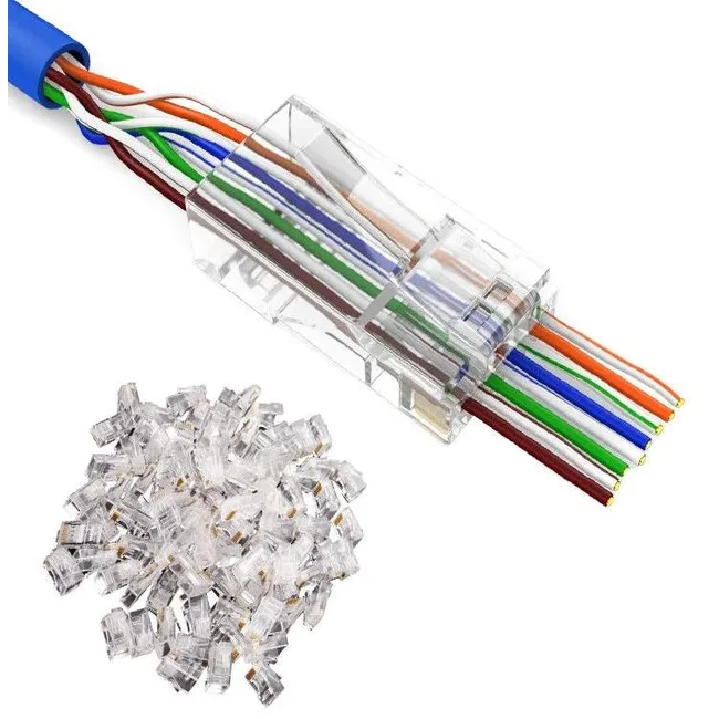 Alfais 4381 Yeni Nesil Delikli Cat6 Ez Rj45 Konnektör Utp Jack (100 Adet)