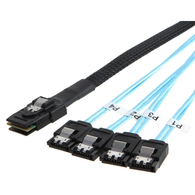 Alfais 4352 Mini Sas SFF-8087 36 Pin To 4 Port Sata 7p Çevirici Çoklayıcı Kablo