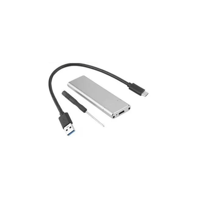 Alfais 4357 M.2 Sata SSD Ngff To Type C USB 3.0 B-Key Mini Çevirici Adaptör Harici Harddisk Kutusu