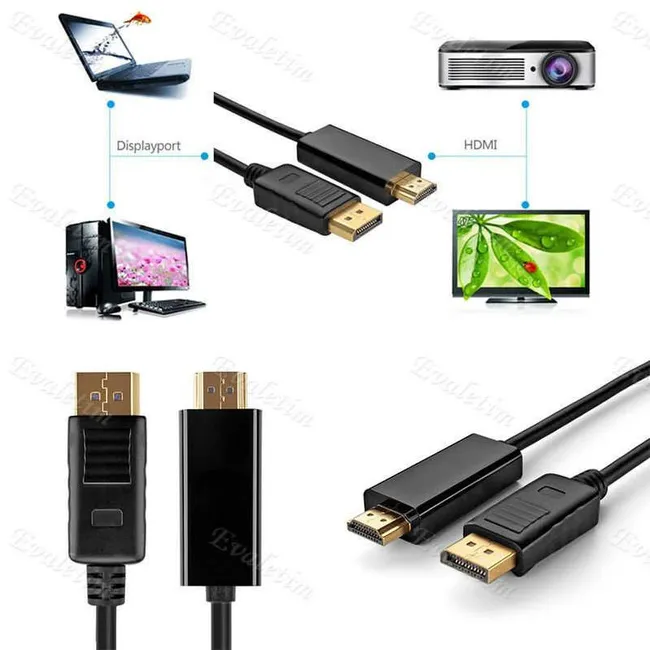 Alfais 5108 Displayport To Hdmi Çevirici Dönüştürücü Adaptor Kablosu 5 Metre