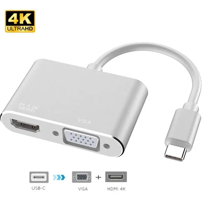 Alfais 4366 Usb Type C To Hdmi Vga 3.1 4K Çevirici Dönüştürücü Adaptör
