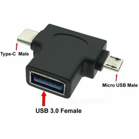 Alfais 4372 Usb 3.0 To Type C Micro Usb 3.1 Data Şarj Çevirici Dönüştürücü Adaptör