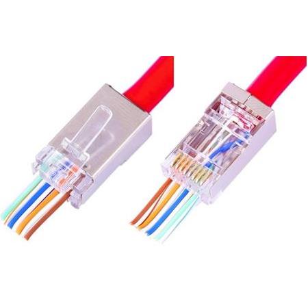 Alfais 4388 Yeni Nesil Delikli Metal Rj45 Jack İnternet Cat Kablo Ucu (10 Adet)