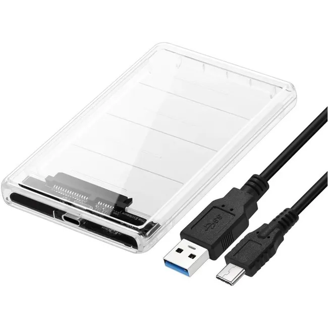 Alfais 4389 2.5 Sata Type C Usb 3.1 Usb 3.0 Şeffaf Harici Ssd Hdd Hard Disk Kutusu