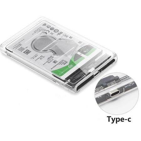 Alfais 4389 2.5 Sata Type C Usb 3.1 Usb 3.0 Şeffaf Harici Ssd Hdd Hard Disk Kutusu