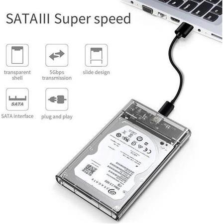 Alfais 4389 2.5 Sata Type C Usb 3.1 Usb 3.0 Şeffaf Harici Ssd Hdd Hard Disk Kutusu