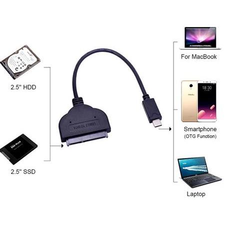 Alfais 4394 Usb Type C To 2.5 İnç Sata Ssd Hdd Hard Disk 3.1 Çevirici Dönüştürücü Kablosu