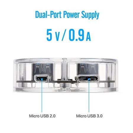 Alfais 4398 Şeffaf 4 Port Usb 3.0 Hub Çoklayıcı Çoğaltıcı Switch
