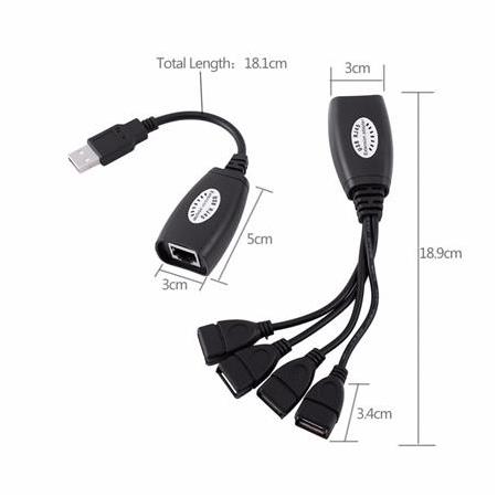 Alfais 4406 4 Port Cat Rj45 Usb Hub Ek Uzatma Extender (50 Metre)