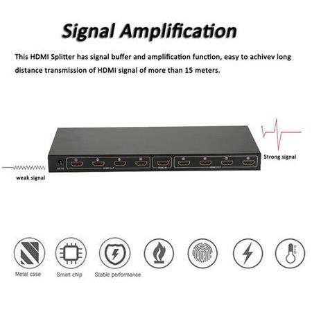 Alfais 4411 8 Port Hdmi Splitter Çoklayıcı Switch Ekran Çoklayıcısı