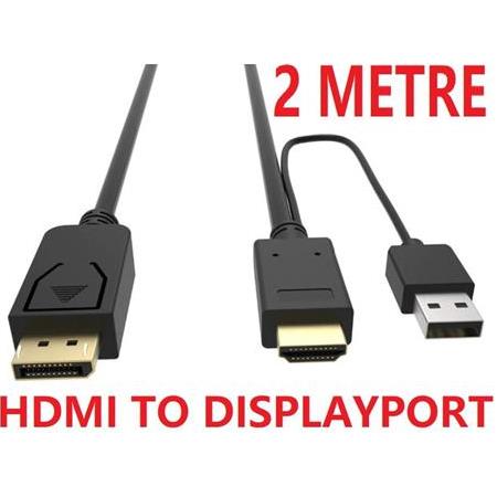 Alfais 4413 Hdmi To Displayport Çevirici Dönüştürücü Adaptör Monitör Kablosu 2 Metre