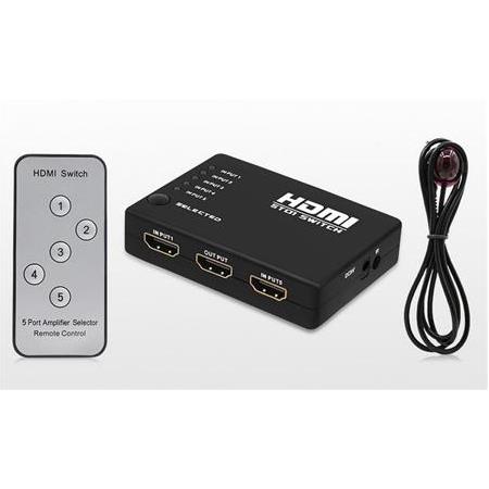 Alfais 4416 Hdmi Çoklayıcı Çoğaltıcı Switch 5 Port Kumandalı Ir Alıcılı