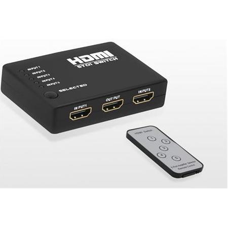 Alfais 4416 Hdmi Çoklayıcı Çoğaltıcı Switch 5 Port Kumandalı Ir Alıcılı