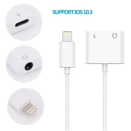 Alfais 4420 Lightning Kulaklık Şarj Çevirici Dönüştürücü Adaptör Aux Kablosu (iphone 7 8 X XR 11 Plu